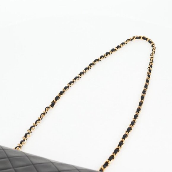 CHANEL Matelasse Chain Shoulder Bag Lamb Skin Black Gold CC Auth kk453A - Picture 9 of 16